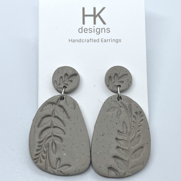 Large Handmade Clay Earrings - Picture 1 of 13